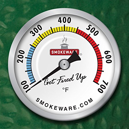 SmokeWare Temperature Gauge (Multi-Colored White) 4 BGE (Large 3-inch Face)