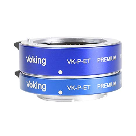 Voking VK-P-ET(Blue) 10mm 16mm Metal AF Auto Focus Macro Automatic Extension Tube for Olympus Panasonic Micro 4/3 System Cameras