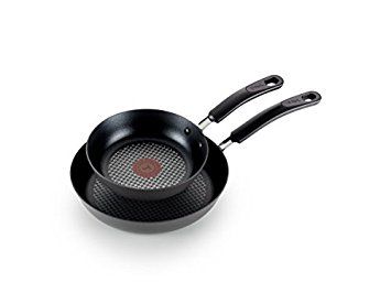 T-fal C553S2 Signature Hard Anodized Thermo-Spot Oven Safe Dishwasher Safe Nonstick 7.5-Inch and 10-Inch Saute / Fry Pan Cookware Set, 2-Piece, Gray