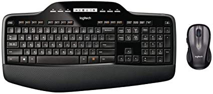 Logitech MK710 Wireless Keyboard and Mouse Combo — Includes Keyboard and Mouse, Stylish Design, Built-In LCD Status Dashboard, Long Battery Life