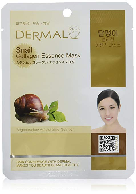 Dermal Korea Collagen Essence Full Face Facial Mask Sheet - Snail (10 Pack) by ninetong