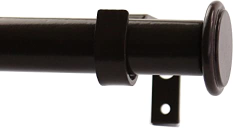 Urbanest 1-inch Diameter Bouton Adjustable Single Drapery Curtain Rod, 48-inch to 84-inch, Bronze