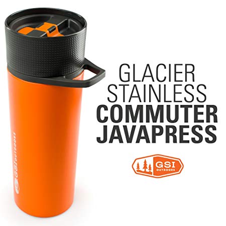 GSI Outdoors - Glacier Stainless Commuter JavaPress, French Press Coffee Mug