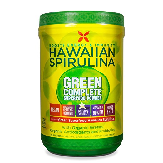 Pure Hawaiian Spirulina Green Complete Superfood Powder– Vegan, Non GMO – Natural Superfood Grown in Hawaii