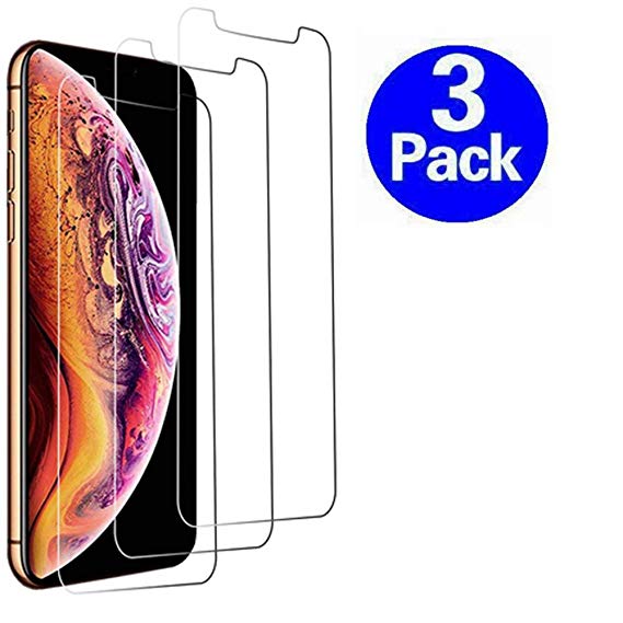 Screen Protector Compatible for iPhone Xs Max, 9H Hardness, 3D Touch, High Responsive, HD Clear, Ultra Slim, Screen Protector Tempered Glass for 6.5 Inch [Clear,3-Pack]