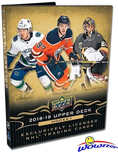 2018/19 Upper Deck Series 1 NHL Hockey Awesome Starter Kit with 5 Packs, Ultra Pro Binder that holds up to 252 Cards, Checklist Poster, Collector’s Guide & EXCLUSIVE Sophomore Sensations Card! Wowzzer