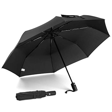 Conor Compact Travel Umbrella with Teflon Coating Auto Open/Close Button for Women Student, Folding Umbrella