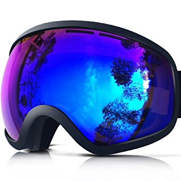 ZIONOR Lagopus X10 Ski Snowboard Goggles with Frame/Frameless Mode REVO Reflective Sphercial Detachable Lens