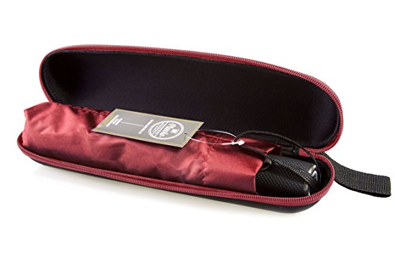 Compact Windproof Automatic Umbrella With Zipper Case For Women/Ladies