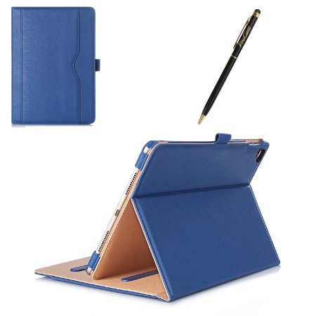 iPad Pro 9.7 Case - ProCase Leather Stand Folio Case Cover for Apple iPad Pro 9.7 Inch Case 2016, with Multiple Viewing Angles, Document Card Pocket (Navy Blue)