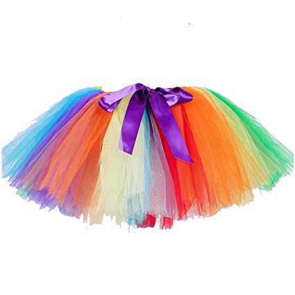 AQTOPS Women Rainbow Tutu Skirt