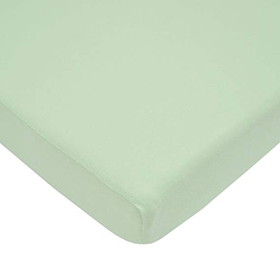 TL Care Supreme 100% Cotton Jersey Knit Fitted Crib Sheet for Standard Crib and Toddler Mattresses, Celery, 28" x 52"