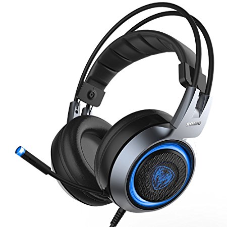 SOMIC G951 USB Plug Stereo Sound Noise Cancelling Gaming Headset for PC, PS4 , Laptop, with Vibration Bass,Mic &RGB LED lights (Black)