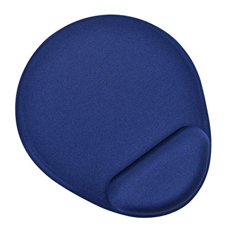 DAC Super-Gel Ergonomic Mouse Pad with Wrist Support, Soft Gel Cushion, Smooth Luxurious Lycra Surface and Non-Skid Backing, Blue, Oval Cushion