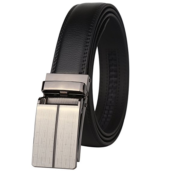 Dante Men's Real Leather Ratchet Dress Belt with Linxx Buckle-30mm(1 1/8") Wide-with Elegant Gift Box