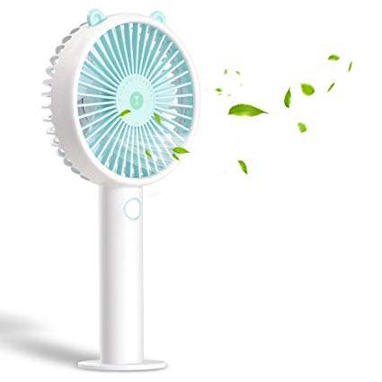 Mini Handheld Fan USB , ALCLAP Personal Fan Battery Operated 3 Level Speed, Portable Handheld Fan Battery Rechargeable 2000mAh, Silent Desk Fans Bedroom Fan for Home Office and Travel Outdoor Summer Hand Fans -(Blue)