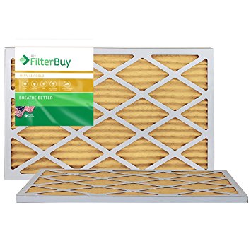 AFB Gold MERV 11 14x24x1 Pleated AC Furnace Air Filter. Pack of 2 Filters. 100% produced in the USA.