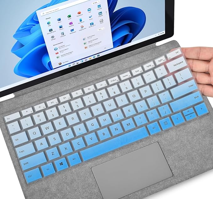 Keyboard Cover for Microsoft Surface Pro 7 12.3" 2020 2019 / Surface Pro 6 2018 / Surface Pro 5 2017 / Surface Pro 4, Microsoft Surface Pro Accessories, Ombre Blue