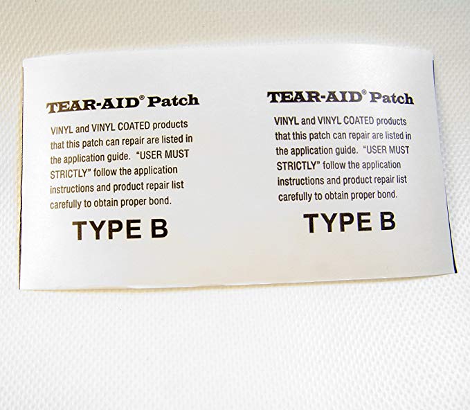 Tear Aid Type B for Vinyl Fabrics Rip & Tear Repair Tape 3" X 6" - Shipped from The USA!