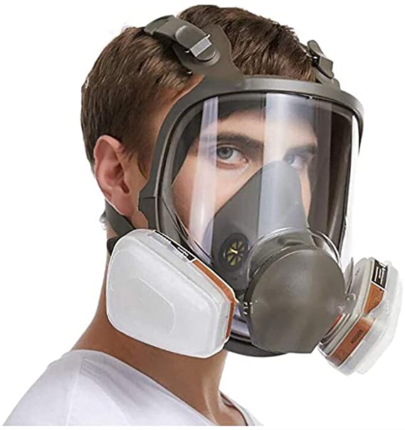 Anti-Fog Respirator Full Face Gas Mask Protection, Industrial Gas Masks with Activated Carbon Filters, Widely Used Anti Dust Comprehensive Tool