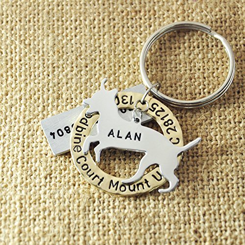 Personalized Dog Tag, Jack Russell Terrier Dog Tag, Customized Pet Id Tag, Hand Stamped Made With Your Pets Name/Phone Number/Address, 3 Piece Pet Tag