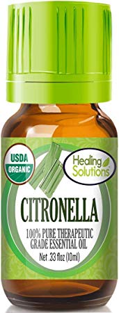 Organic Citronella Essential Oil (100% Pure - USDA Certified Organic) Best Therapeutic Grade Essential Oil - 10ml