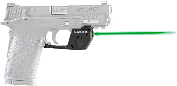 ArmaLaser TR28G Designed to fit S&W M&P 380 Shield EZ, M&P 22 Compact and M&P 9 EZ Ultra Bright Green Laser Sight Grip Activation Smith and Wesson