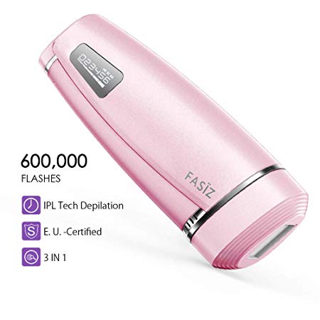 FASÏZ Permanent Hair Removal 3 in 1 IPL Hair Removal Device for Women & Men Home Light Epilator System for Body, Face, Underarms and Bikini Area (Pink)