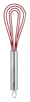 Cuisipro 10-Inch Silicone Flat Whisk, Red