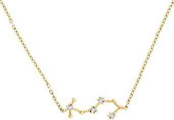 PAVOI 14K Gold Plated Astrology Constellation Horoscope Zodiac Necklace 16-18"