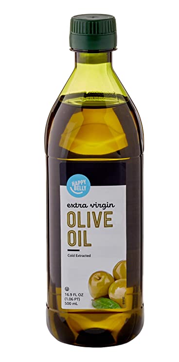 Amazon Brand -  Happy Belly Extra Virgin Olive Oil, Mediterranean Blend, 16.9 fl oz (500mL)
