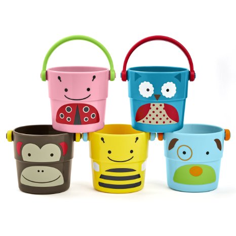 Skip Hop Zoo Stack and Pour Buckets, Rinse Cups, Multi