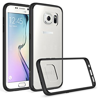 Samsung Galaxy S7 Edge Case, Bastex Slim Fit Shock Absorbing Flexible Clear Hard Rubber Fused Black Bumper TPU Case Cover for Samsung Galaxy S7 Edge G935