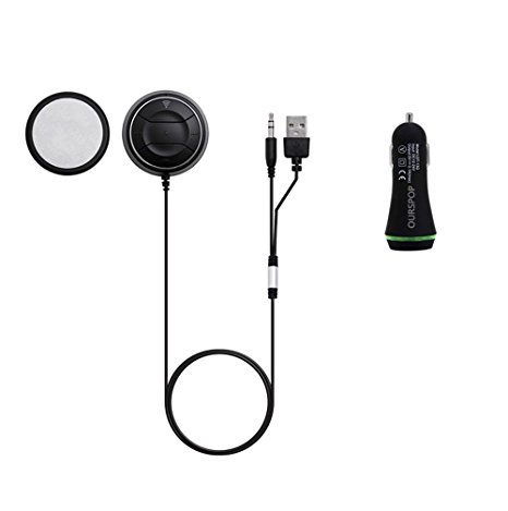 OURSPOP OP-SP01-Car Kit Bluetooth in Car Hands-Free Car Kit with Dual USB Charging, Mic, NFC (SP01)
