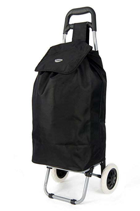 Hoppa Lightweight Shopping trolley, Trendy Folding/Collapsible Push/Pull Carts (Black)