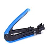 Findway RG59 RG6 RG11 Cable F-Connector Compression Tool  Blue and Black Plastic and Steel Adjustable Compression Tool-Hardened Steel Construction With Black Oxide Finished