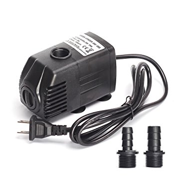 Cohome 400 GPH  Submersible Pump 25W , Adjustable Aquarium Pump, Powerful Pond Pump, Fountain Pump Replacement Nozzles  Widely Used in Aquarium ,Fish Tank , Pond, Indoor Outdoor Water Garden, Fountain