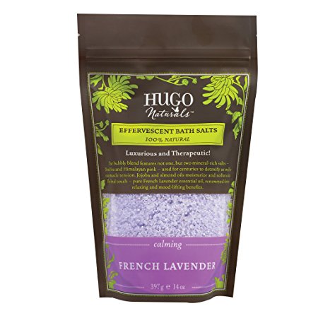 Hugo Naturals Effervescent Bath Salts, French Lavender, 14-Ounce