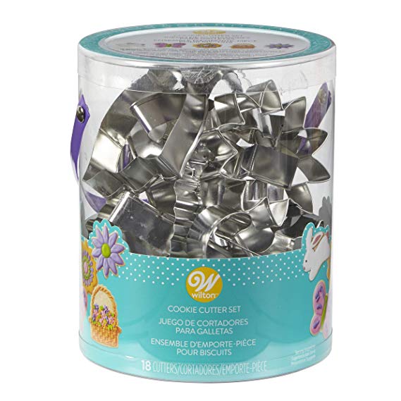 Wilton 2308-5008 18 Piece Metal Easter Cookie Cutter Set 6.5 in