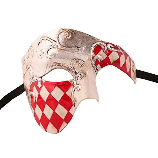 Xvevina Unisex Half Face Phantom Of The Opera Costume Masquerade Mask