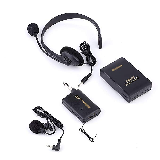 Yosoo Remote Wireless Microphone Headset Stage MIC Receiver   Microphone Transmitter Lavalier For Aerobics, Churches, Schools, Speeches, Lectures, Meetings