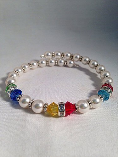 Grandmothers bracelet - mothers bracelet - Swarovski crystal bracelet - birthstone bracelet - Personalized Swarovski crystal bracelet