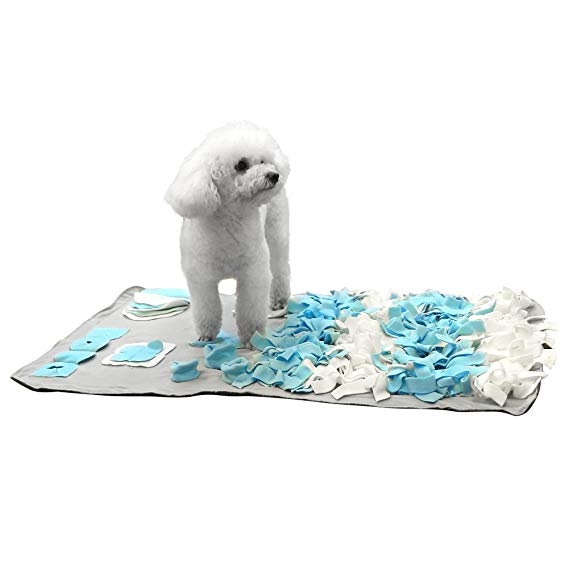 Pidsen Dog Yummy Mat Pet Snuffle Cushion Training Feeding Stress Release Pad (100x60cm/39.3''x23.6'', Gray)