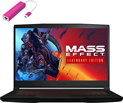 MSI GF63 15.6" FHD Gaming Laptop Computer, Intel Quad-Core i5-10300H (Beat i7-8750H), 16GB DDR4 RAM, 256GB PCIe SSD, GTX 1650 4GB, WiFi 6, Bluetooth 5.1, HDMI, Backlit Keyboard, Windows 10, Type-C HUB