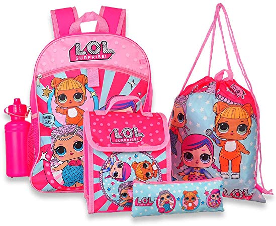 LOL Surprise 5-Piece Backpack Set - pink/multi, one size