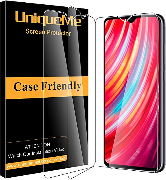 [3 Pack] UniqueMe Screen Protector for Xiaomi Redmi Note 8 Pro Tempered Glass, 9H Hardness Bubble Free