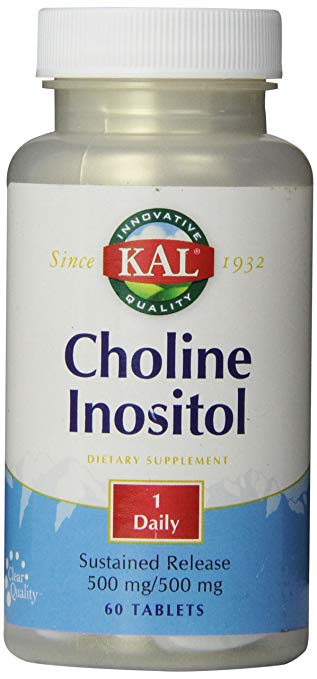 KAL Choline Inositol Tablets, 500/500 mg, 60 Count