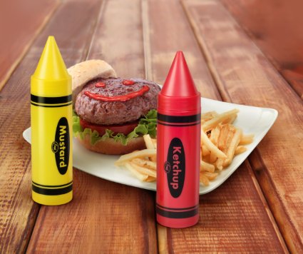 Fred and Friends Crayums Ketchup Mustard Condiment Servers