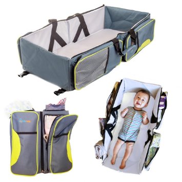 Ultimate Portable Bassinet- 3 in 1 Diaper Bag, Travel Bed, & Portable Changing Station With Bonus Bed Sheet & Stroller Attachment, Perfect Baby Travel System Accessory For Girls & Boys