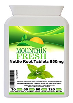 Mountain Fresh 850 mg Stinging Nettle Root All Natural Max Strength Tablets - Pack of 120